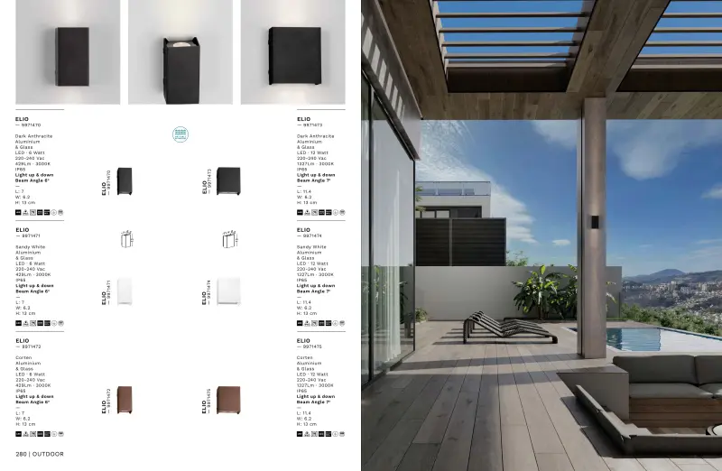 Záhradné svietidlo NOVA LUCE 9971475 LED 12W 1327lm 3000K 230V IP65